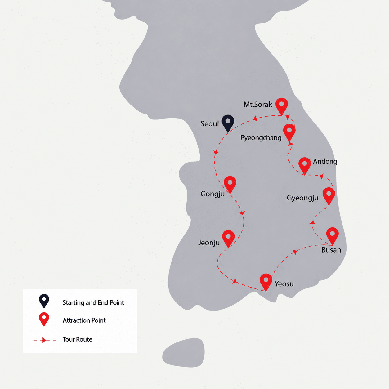 2027 korea route map via Pyeongchang