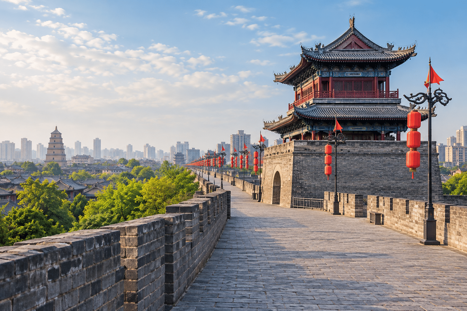 Xian ancient city wall — AI-generated illustration