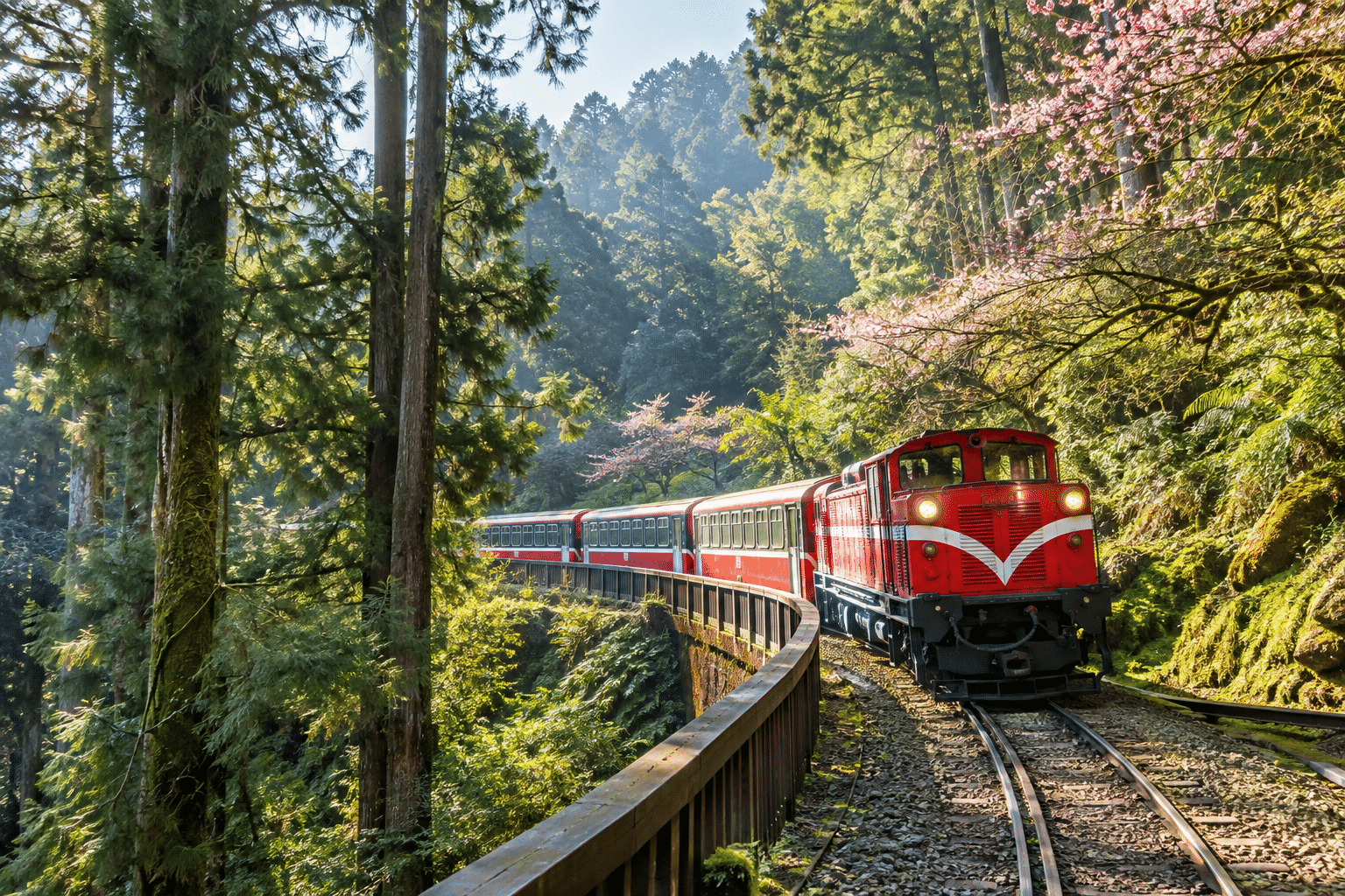 Alishan forest railway Taiwan — AI-generated illustration