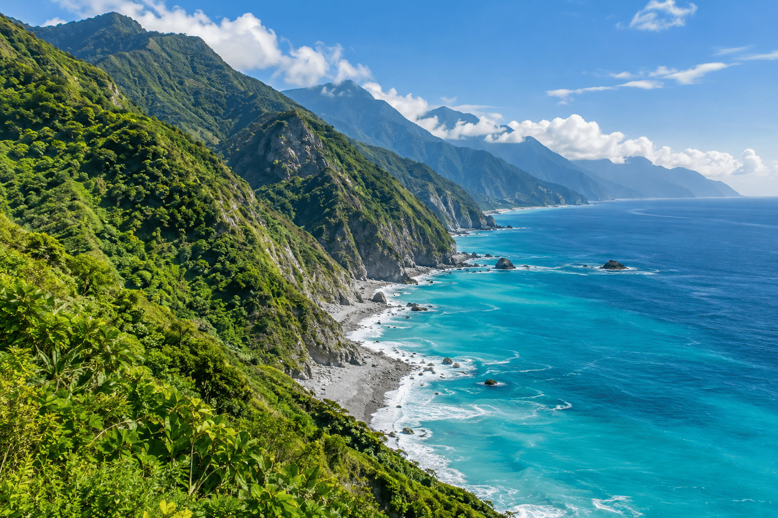 Taiwan eastern coastal landscape — AI-generated illustration