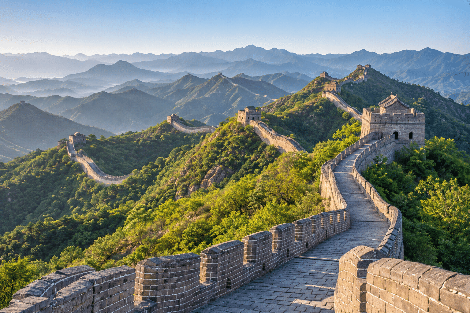 Great Wall near Beijing — AI-generated illustration