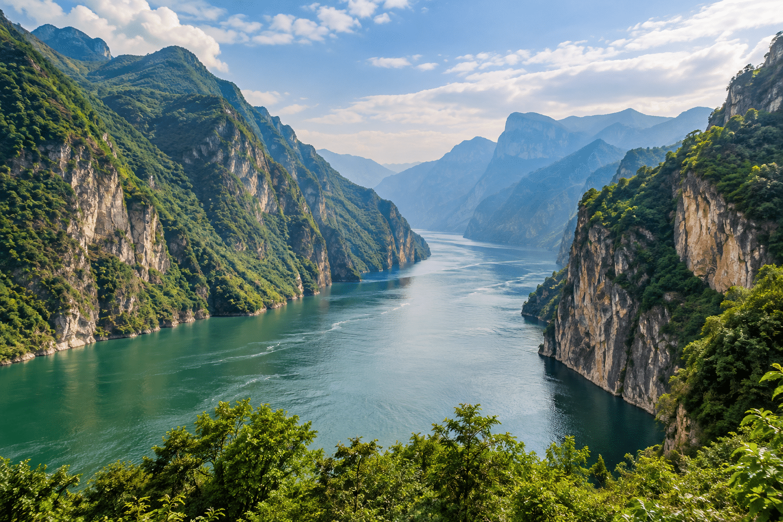Yangtze Three Gorges scenic landscape — AI-generated illustration